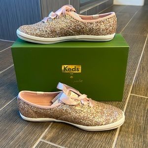 Kate Spade Keds rose gold glitter Champion